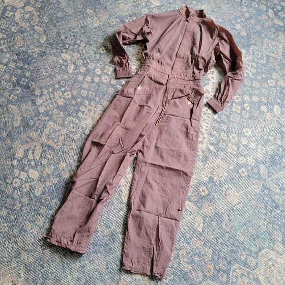 Athleta x Alicia Keys Utility Jumpsuit Open Back Mauve Purple Size 2 - Picture 4 of 8